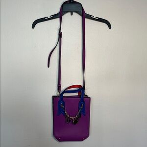 Betsey Johnson Vibrant Purple and Blue Crossbody Bag